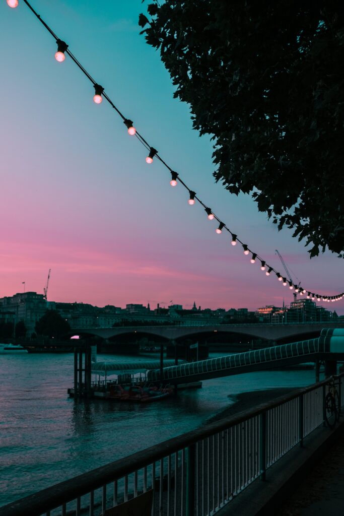 View from the South Bank at sunset